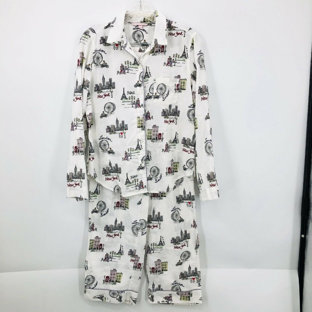 Victoria’s Secret City Girl Dreamer Pajama Set New York London Paris Womens XS